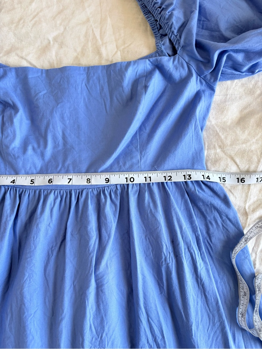 Reformation Michaela Puff Sleeve Mini Babydoll Dress - Picture 9 of 11